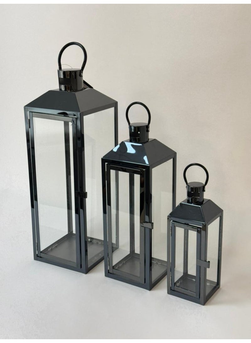 ليفينج مجموعة فوانيس رمضان 3 قطع اسود - Image 4