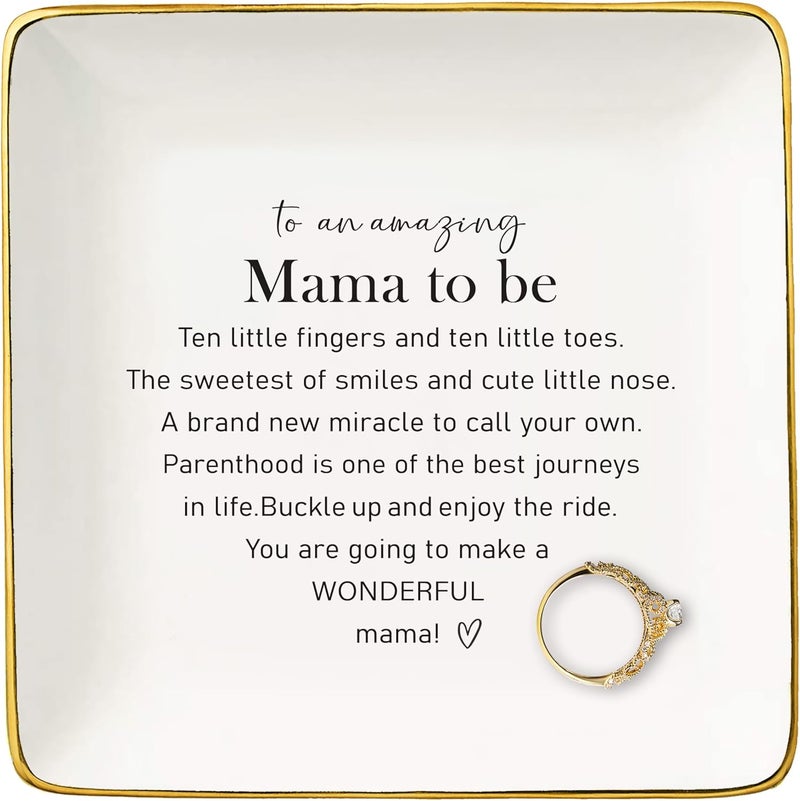 NZY New Mom Appreciates Gift from New Baby-Mama to Be-Pregnancy Announcement Gift-Newborn Presents for Mother-Baby Announcement Keepsake-Christmas Decor-Jewelry Tray Trinket Holder Ring Dish - Image 1
