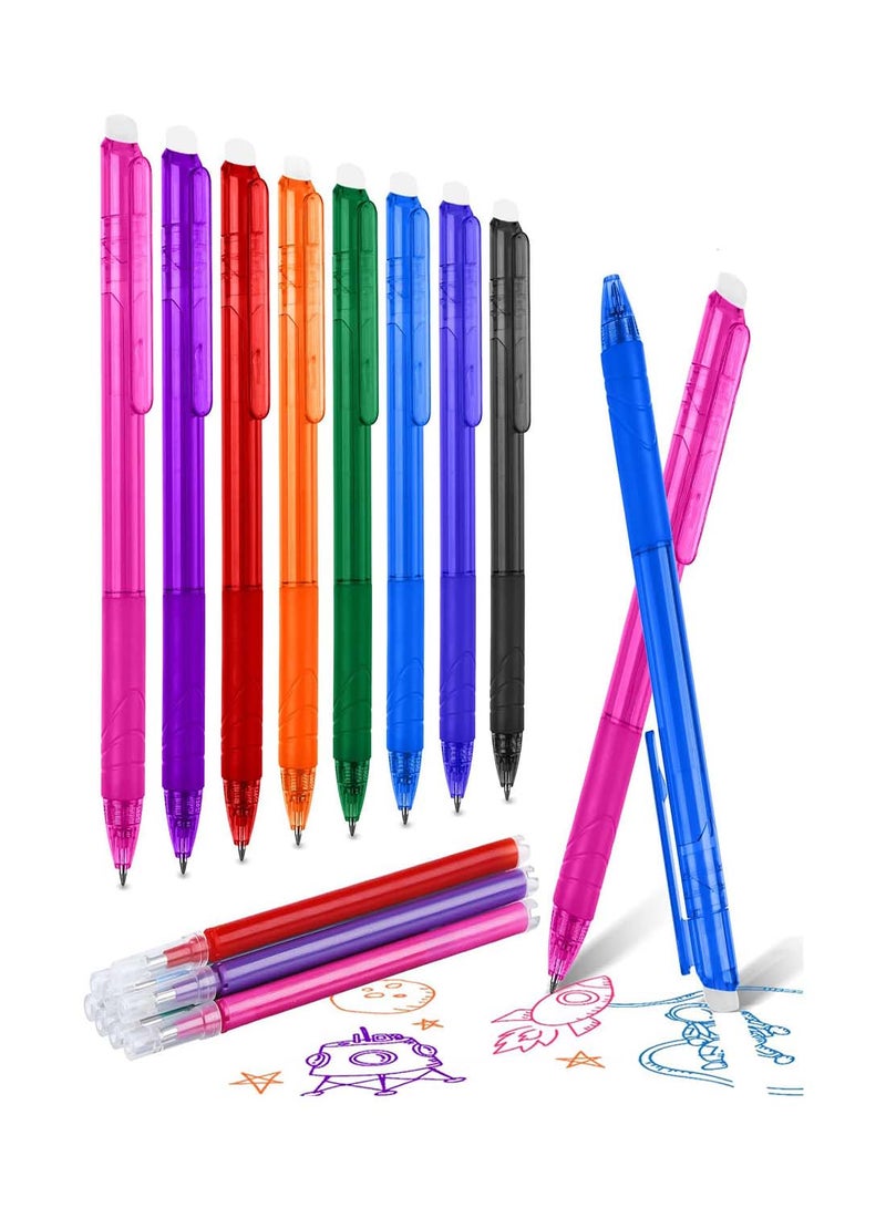 Erasable Gel Pens Set, 8 Vibrant Colors, 0.7mm Retractable Rollerball Pens with Fine Tip, Ideal for School, Office, and Creative Projects, Perfect Gift for Students and Adults - Image 1