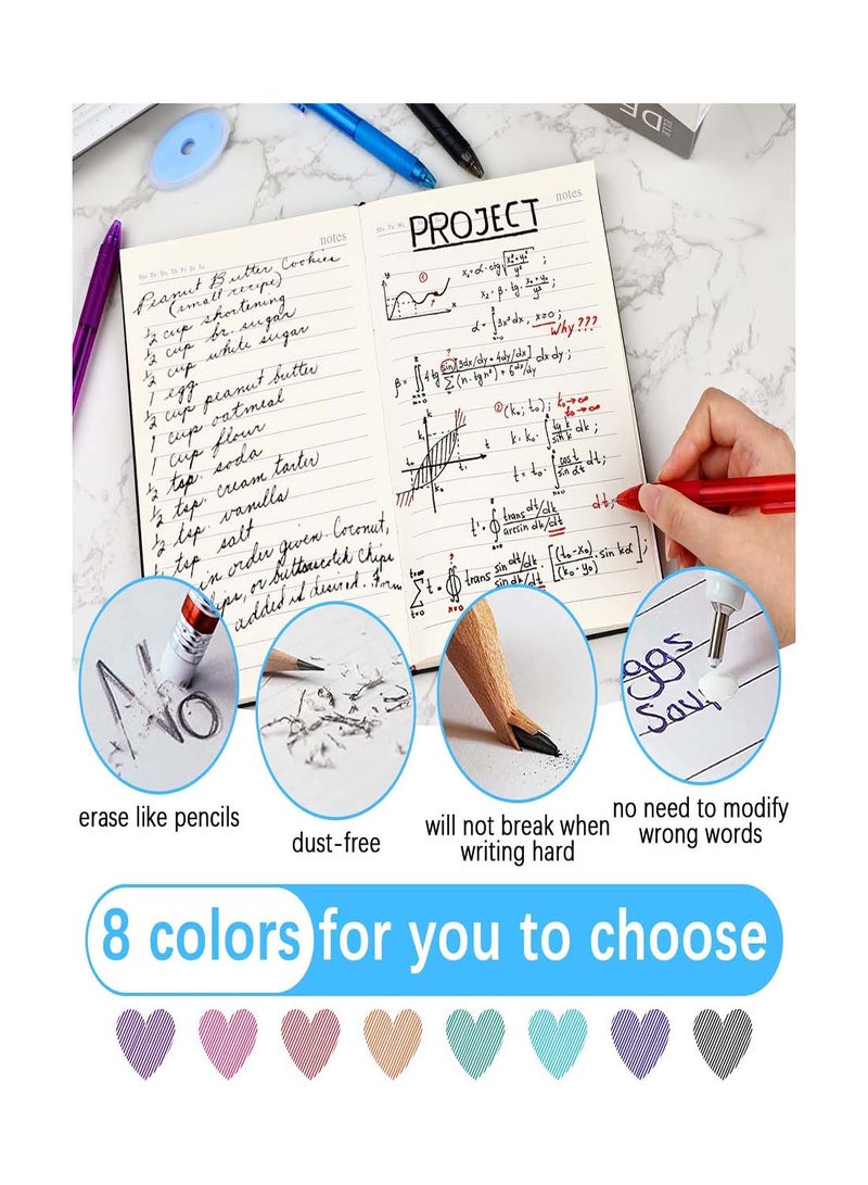 Erasable Gel Pens Set, 8 Vibrant Colors, 0.7mm Retractable Rollerball Pens with Fine Tip, Ideal for School, Office, and Creative Projects, Perfect Gift for Students and Adults - Image 4