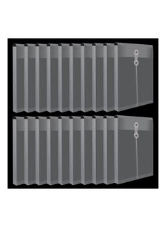 Clear Plastic Wallets Folder, Water Proof A4 Plastic Folders Envelope File Folders-3cm Expansion, String Tie Closure, Document Files Wallets Document Folder for Office, School, Travel(20 Pack)