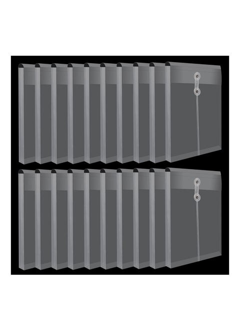 Clear Plastic Wallets Folder, Water Proof A4 Plastic Folders Envelope File Folders-3cm Expansion, String Tie Closure, Document Files Wallets Document Folder for Office, School, Travel(20 Pack)