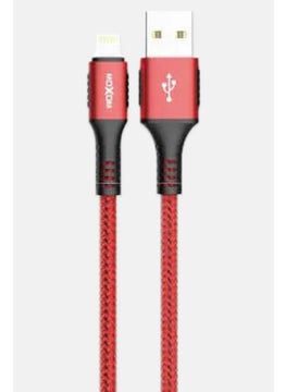 MOXOM CC55 IP 3 Meter Fabric Charging Cable, Red 