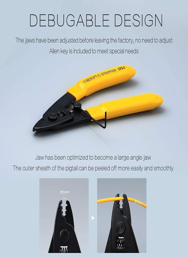 Corslet High Precision Optical Fiber Cleaver Cutter Skl-6c with Bag Three-Port Fiber Optical Stripper (Color May Vary) Pliers Wire Stripper and Cutter Ftth Tools Optical Vcfs-3 Fiber Stripping Plier - Image 5