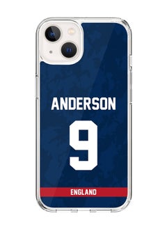 Classic Clear Case Compatible With iPhone 15 Plus , Hybrid Soft Case Transparent Cover - Player Name - James Anderson, Jersey Number- 9