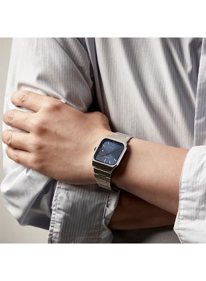 CASIO ساعة ستاندرد MTP-B185D-2A1VDF، 40 × 32.5 مم قرص أزرق داكن، سوار من الفولاذ المقاوم للصدأ، 50 متر مقاومة للماء - Image 4