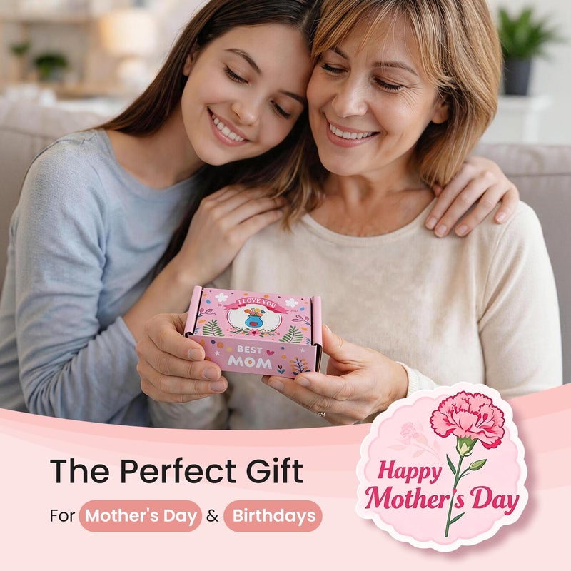 Cacukap Mother's Gifts for Mom Birthday Gifts from Daughter Son - 6 Pcs Refrigerator Magnets - Mini Vase Magnets for Fridge with Artificial Flowers, Christmas Valentines Day Gifts for Moms - Image 4