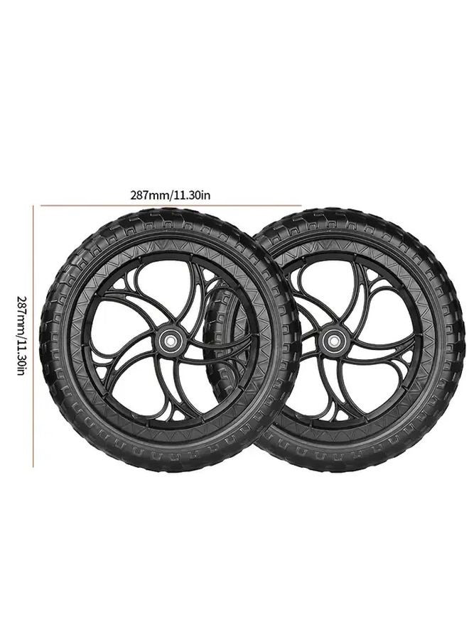 11.3 بوصة قطر 2 محمل عجلات كاستر مطاطية صلبة من الإيفا لعربة اليد - Image 3