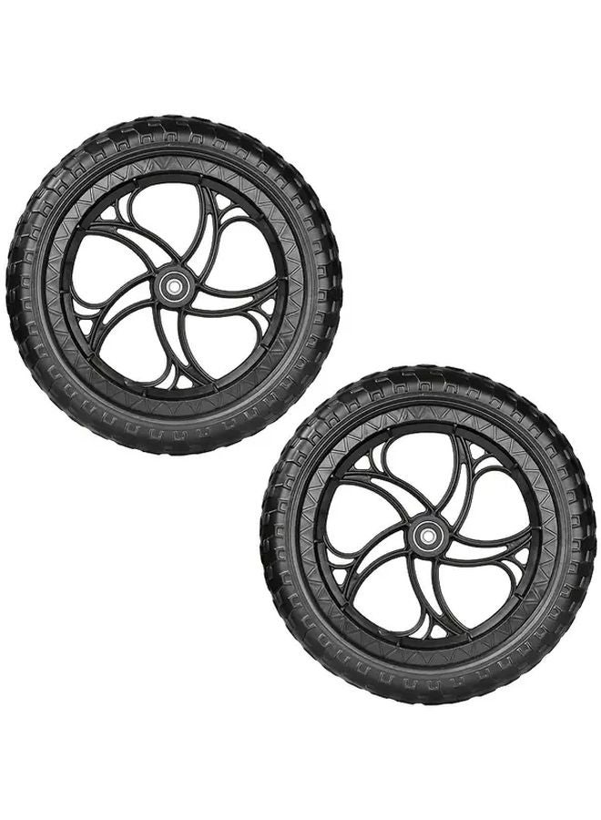 11.3 بوصة قطر 2 محمل عجلات كاستر مطاطية صلبة من الإيفا لعربة اليد - Image 5