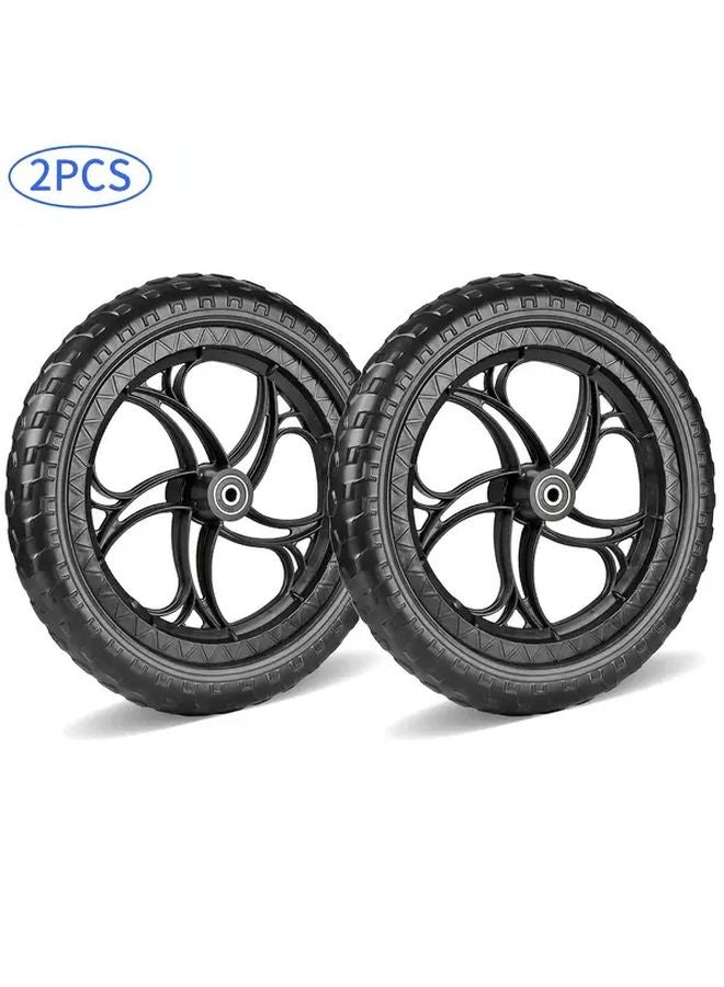 11.3 بوصة قطر 2 محمل عجلات كاستر مطاطية صلبة من الإيفا لعربة اليد - Image 4