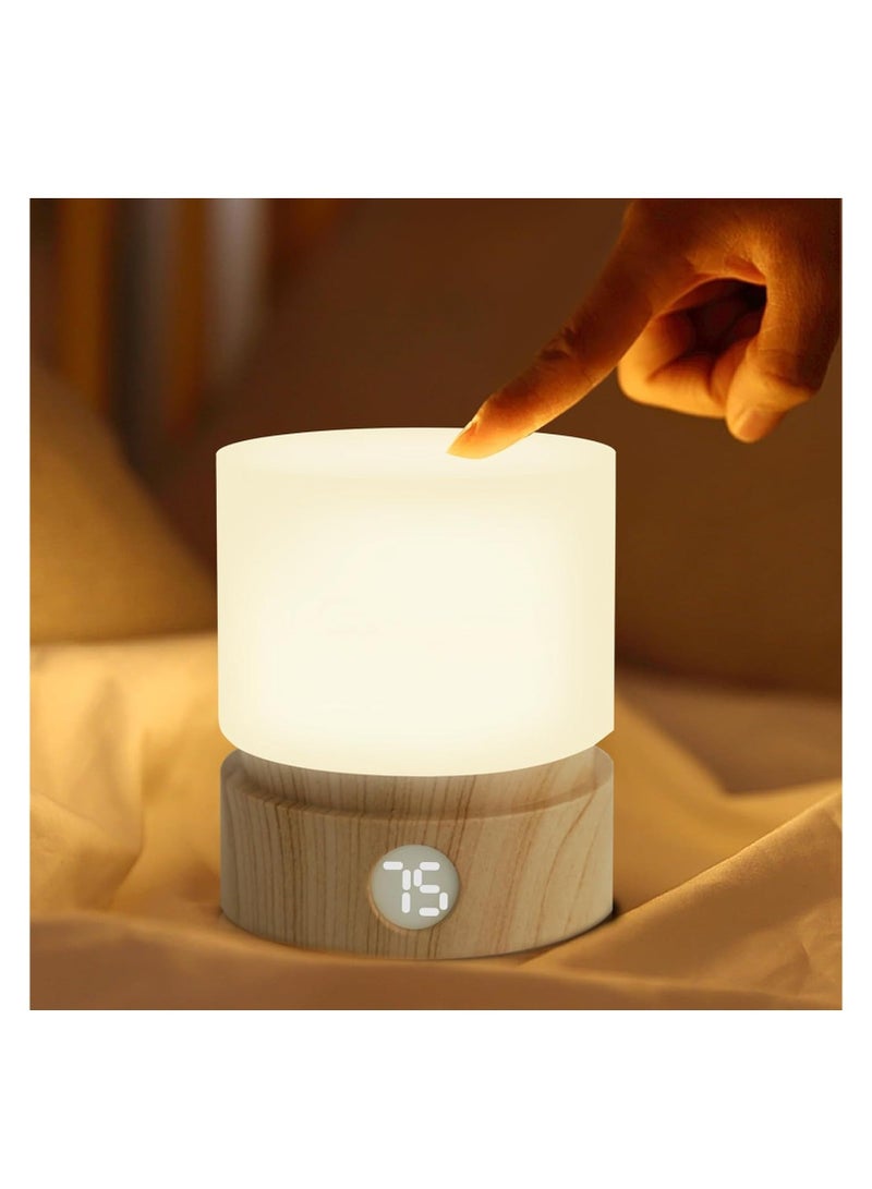 Y&D Small Bedside Lamp Portable Dimmable Night Light with Timer 3000k Warm White Lamps for Nightstand Bedroom Living Room Table Kids and Adult - Image 1