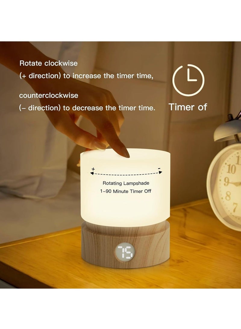 Y&D Small Bedside Lamp Portable Dimmable Night Light with Timer 3000k Warm White Lamps for Nightstand Bedroom Living Room Table Kids and Adult - Image 2