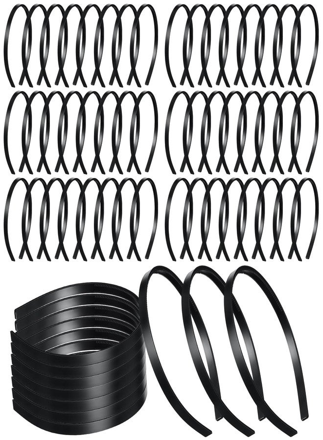 XunYee Hairband, 100 Pcs Plastic Headbands with Teeth, Plain Headbands for Women Girls, DIY Hair Accessories, Black, 10 mm - Image 1