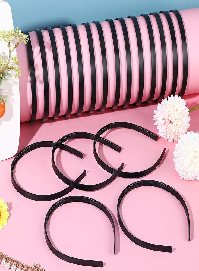 XunYee Hairband, 100 Pcs Plastic Headbands with Teeth, Plain Headbands for Women Girls, DIY Hair Accessories, Black, 10 mm - Image 5