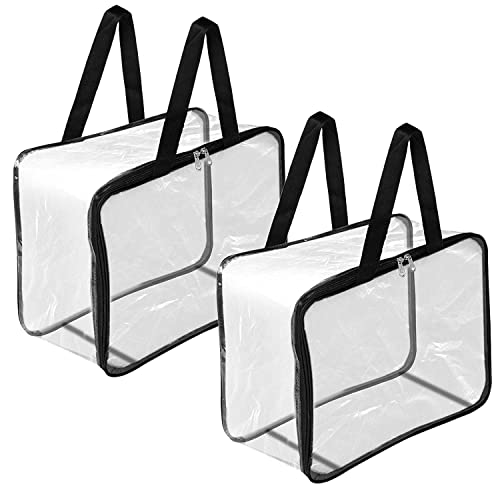 NIRVIK Transparent Multipurpose Storage Bag for Wardrobe | Large PVC Saree Covers & Plastic Storage Organizer | Durable Packing Bag 40x32x22 cm (Set of 6) - Image 1