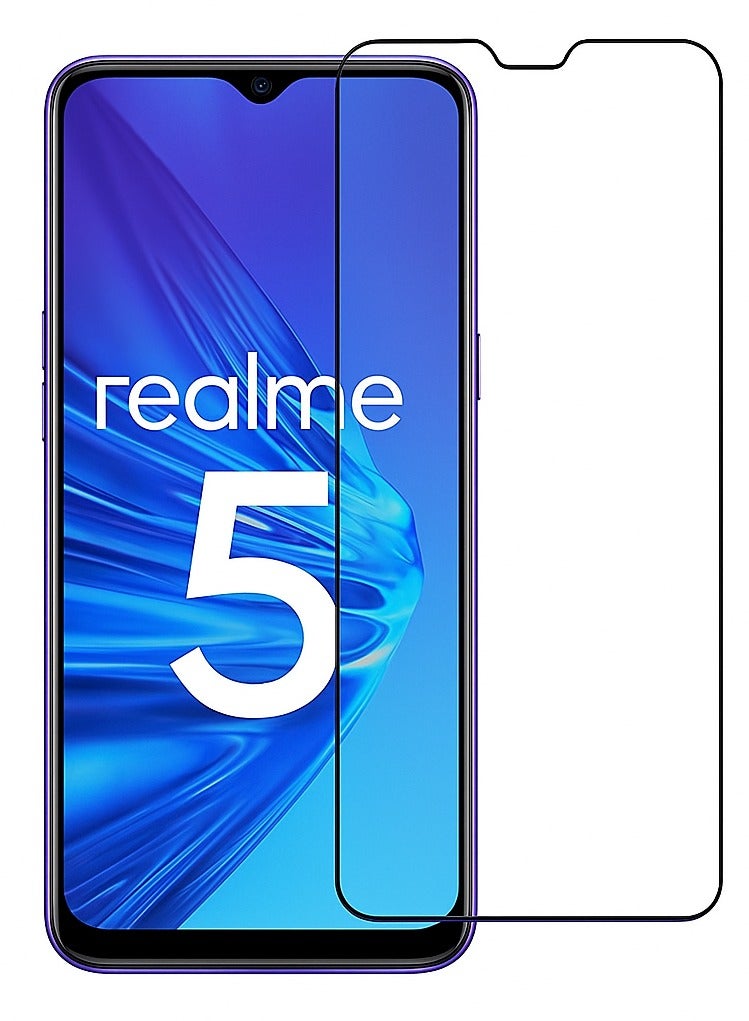 أوريجنال واقي شاشة من الزجاج المقوى لهاتف RealMe 5 - صلابة 9H، مضاد لبصمات الأصابع، وضوح عالي، ملاءمة سلسة، زجاج فائق - Image 1