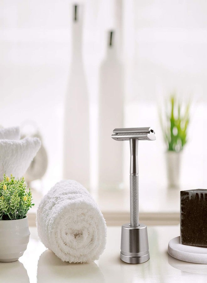 Bambaw Silver Safety Razor Stand | Razor Holder Stand | Straight Razor Stands does not fit all Safety Razors | Double Edge Safety Razor Stand | Shaver Holder Stand Razor Base | Single Razor Stand - Image 4
