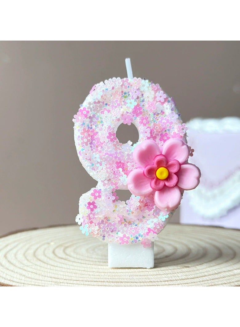 general Graduating Pink Digital Candle Party Dessert Table Decoration Item Birthday Cake decoration for one-year-old Celebration