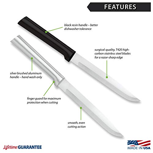 Rada Cutlery Utility Steak Knife, Made in USA, Silver Handle - Image 2