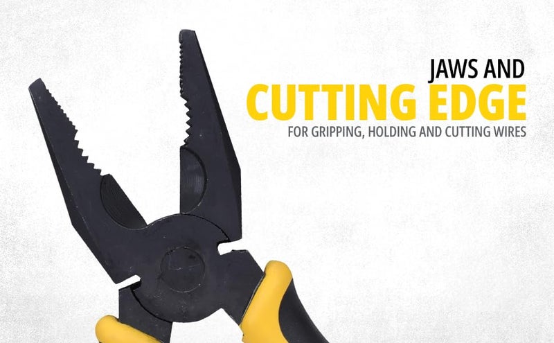 Stanley STANLEY 70482 8 Sturdy Steel Combination Plier with AntiRust properties for gripping holding and cutting wires YELLOW BLACK  - Image 5