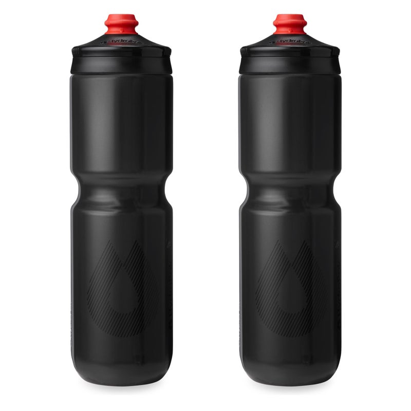 HydraPak | Polar Bottle - Breakaway Surge Lightweight Bike Water Bottle 2-Pack - High Flow, Cycling & Sports Squeeze Bottle (Charcoal, 880ml / 30oz) - Image 1