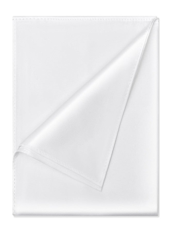 GB Selected Satin Pocket Square for Men, Vegan Silk Suit Handkerchief - White - Image 1