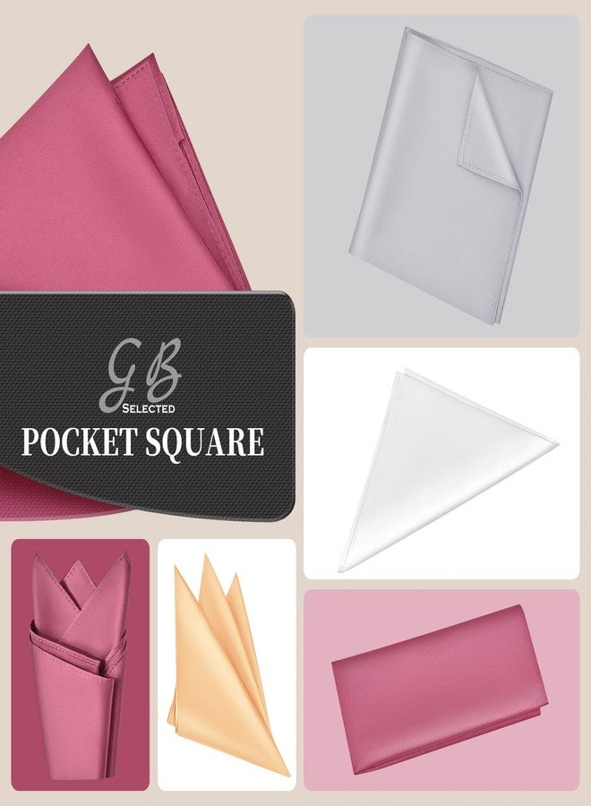 GB Selected Satin Pocket Square for Men, Vegan Silk Suit Handkerchief - White - Image 5