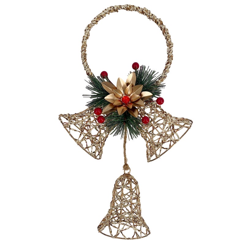 CHRISTMAS MAGIC Hanging Bells Gold 25x10x40cm - Image 1