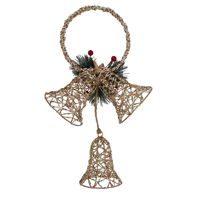 CHRISTMAS MAGIC Hanging Bells Gold 25x10x40cm - Image 2