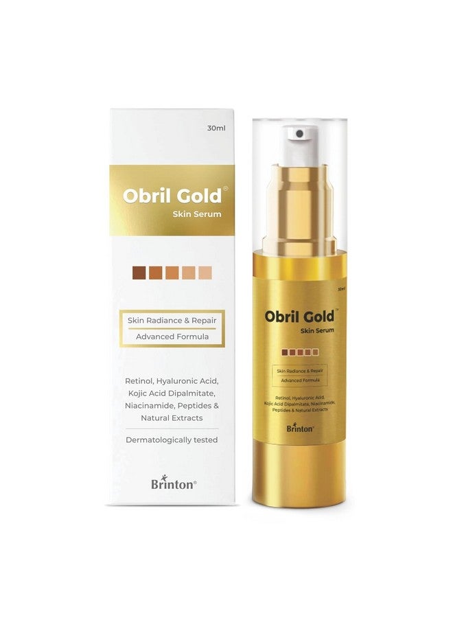 Brinton Obril Gold Skin Serum For Hyperpigmentation With Hyaluronic Acid For Dark Spot Removal, Tan & Acne Marks | Reduces Wrinkles & Fine Lines 30Ml X Pack Of 3 - Image 2