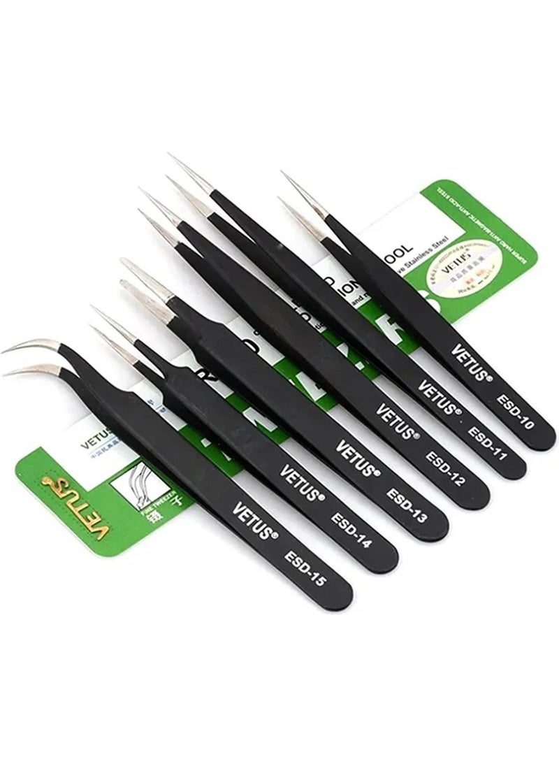 SONEX 12 Piece Esd Electronic Repairman Tweezers Set  - Image 2
