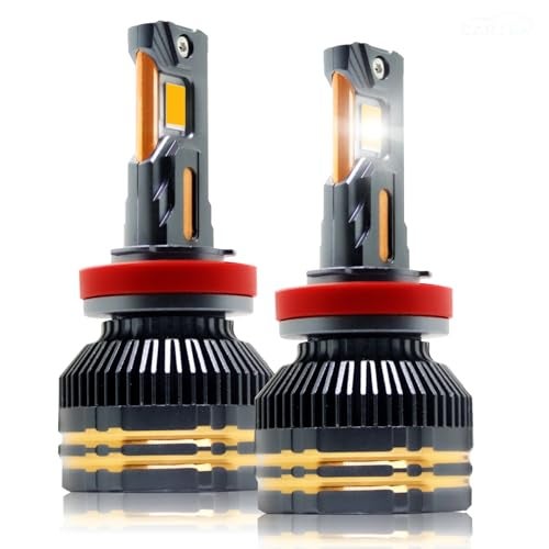 Carzex Crystal Eye H8/H11 Car LED Headlight & Fog Light Bulb 300W 20000 Lumens Super Bright Automotive 6500K Cool White LED Headlight Conversion Kit for Cars, A180 Series (2Pcs) (1 Yr Warranty) - Image 1