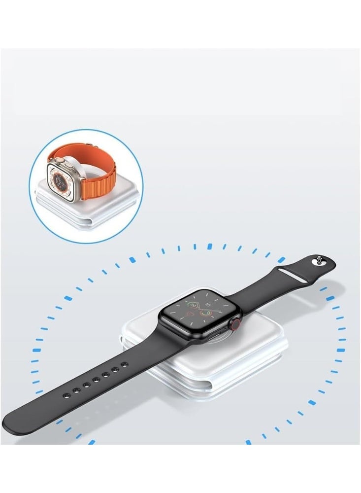 MUNTAQI 3 in 1 Wireless Charging Station for iPhone, Apple Watch, AirPods – Fast Wireless Magnetic Charger Foldable Dock, Portable Charging Pad Compatible with iPhone 15/14/13/12 Series, MagSafe, Apple Watch & AirPods - Image 2