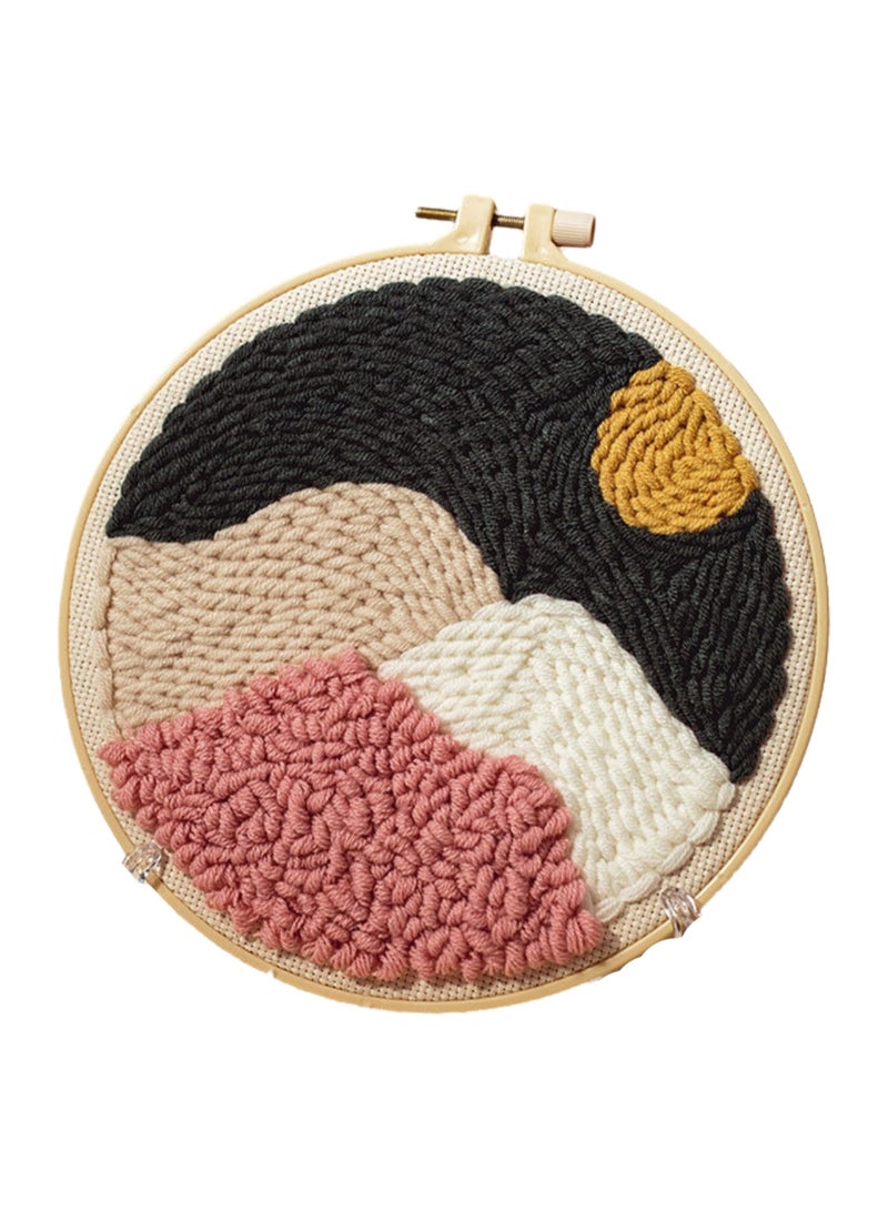 Punch Needle Kit Creative Cute DIY Embroidery Kit Carpet Crochet Kit for Beginners DIY Home Crafts (Landscape 1) - Image 1