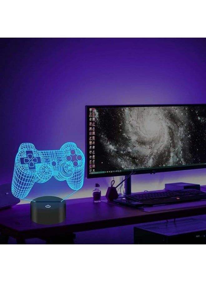 مصباح ثلاثي الأبعاد Game Over – بتصميم يد تحكم وسماعات، بحجم 15×20 سم و3 أنماط إضاءة، مثالي لديكور غرف الألعاب  - Image 4