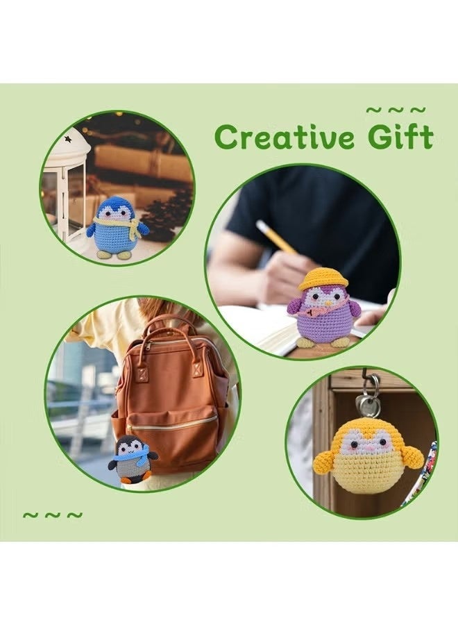 Tagkita 4-Piece Penguin Crochet Set Beginner Crochet Kit Crochet Starter Kit for Adult and Child Crochet Enthusiasts - Image 3