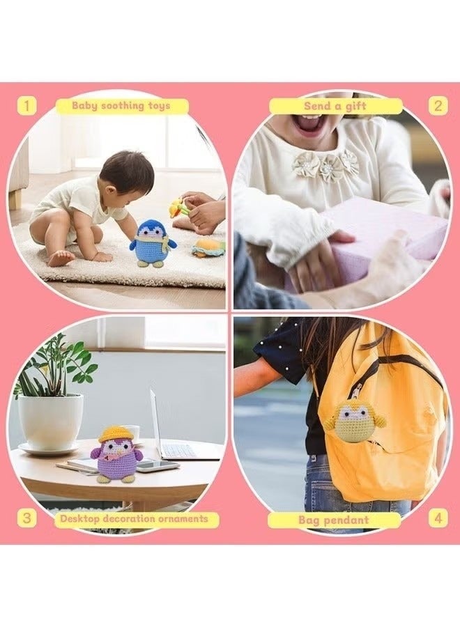 Tagkita 4-Piece Penguin Crochet Set Beginner Crochet Kit Crochet Starter Kit for Adult and Child Crochet Enthusiasts - Image 2