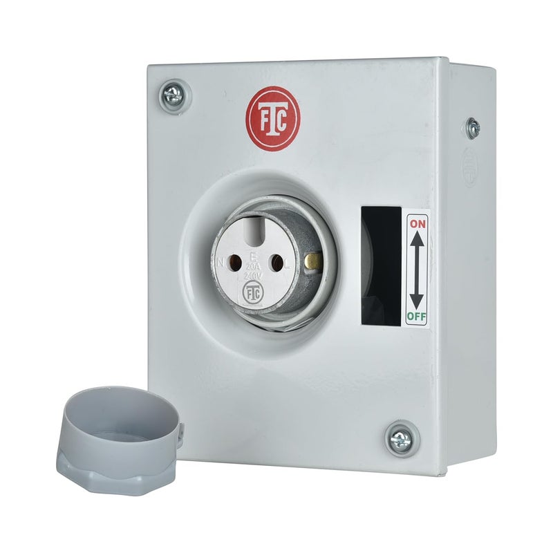 FTC Plug Socket Sheet Metal Enclosures 20AMP 240V AC without MCB