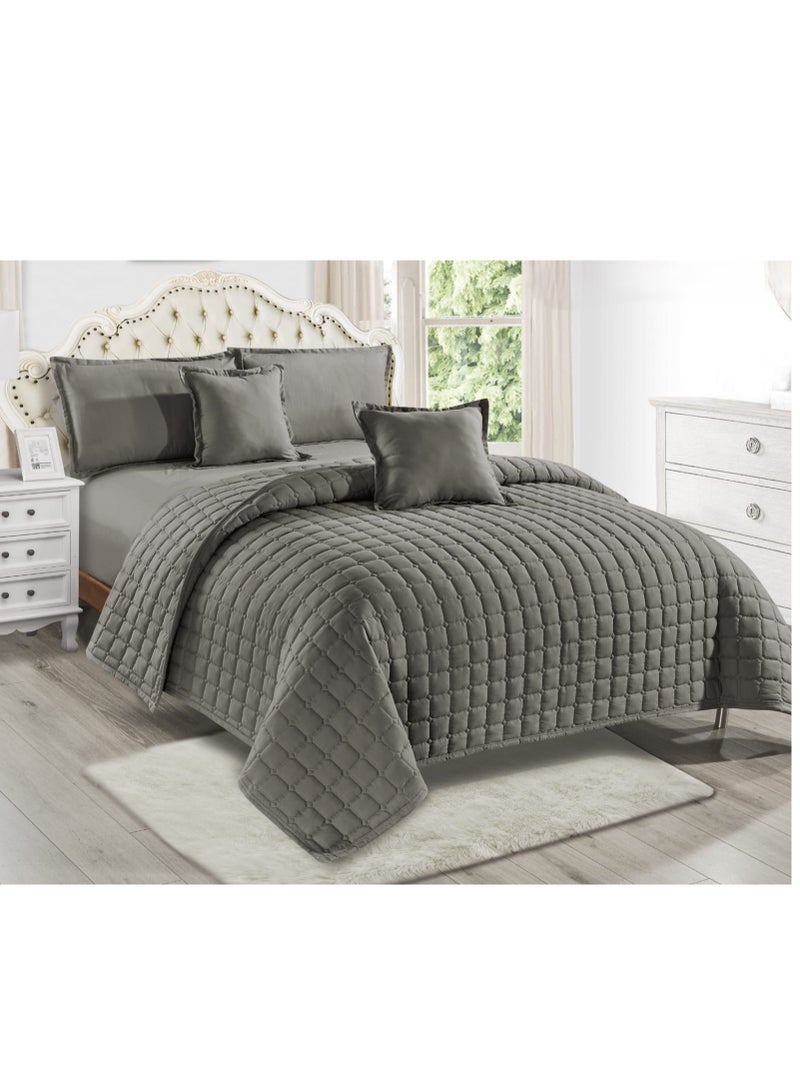 مفرش سرير نفر ونص سادة مضغوط صيفي يتكون من 4 قطع ليمنحك صيف منعش مقاس 170*210 سم