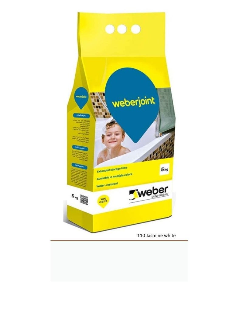Weber Cement Based Pre Mixed Tile Joint Grout Multi Colors JASMINE WHITE  - Image 1