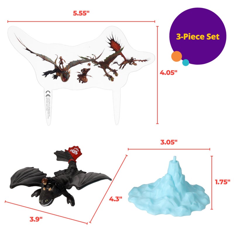 DecoPac DecoSet How To Train Your Dragon Cake Topper, Cake Decoration With Toothless & Hiccup Figurine and Background Cake Pic For Birthday Cakes & Celebration Bakes - Image 5