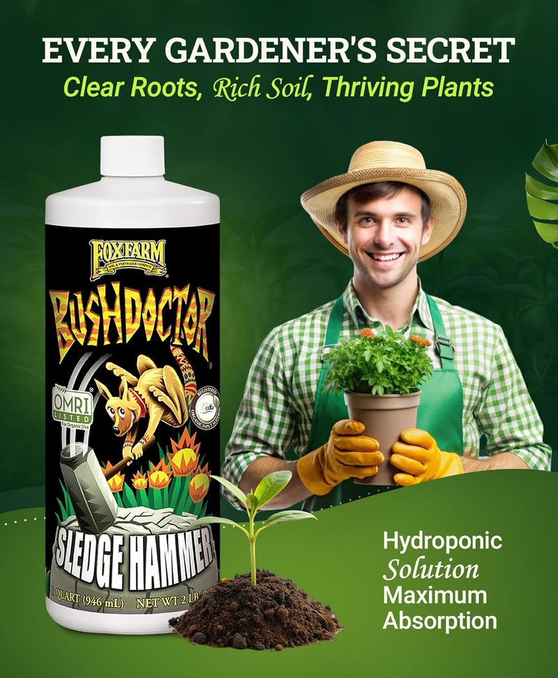 Fox Farm Bushdoctor Sledgehammer - 1 Quart Organic Fertilizer Rinse Formula - Image 5