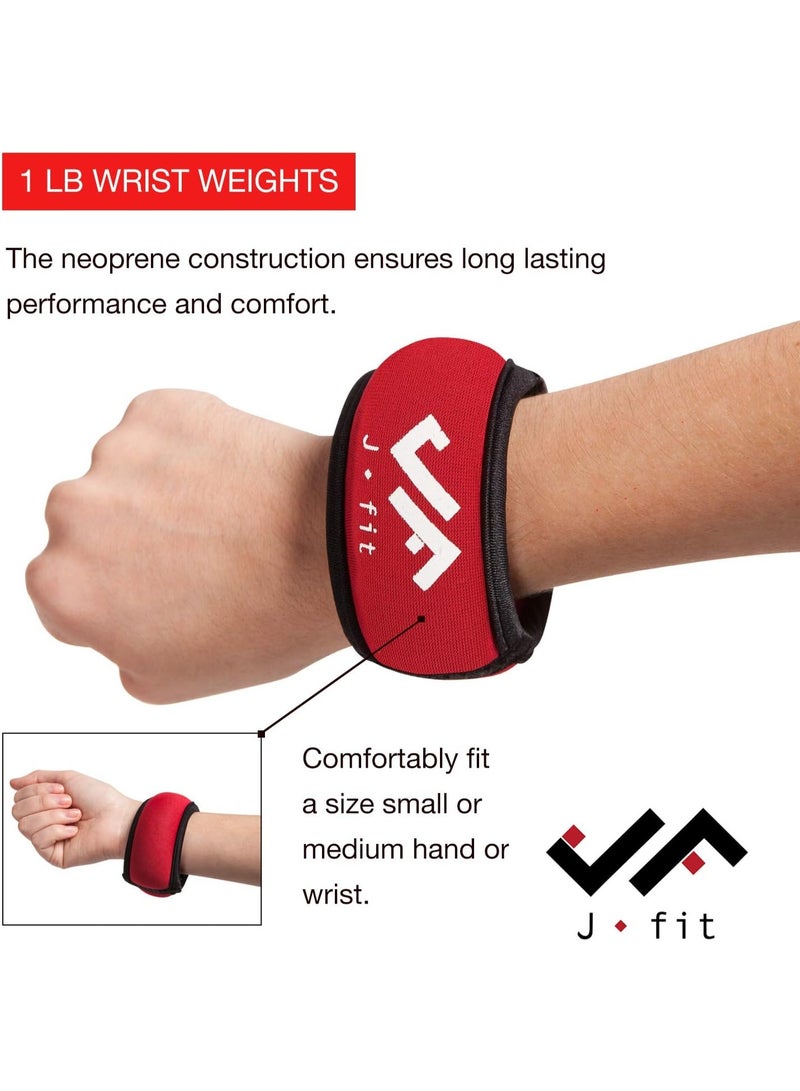 JFIT أوزان المعصم JFIT، مجموعة غير قابلة للتعديل من 2، 1 رطل لكل منها، صغيرة - Image 4