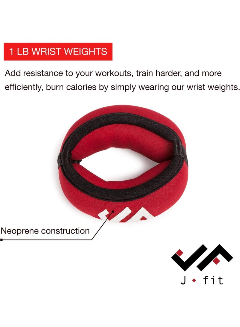JFIT أوزان المعصم JFIT، مجموعة غير قابلة للتعديل من 2، 1 رطل لكل منها، صغيرة - Image 3