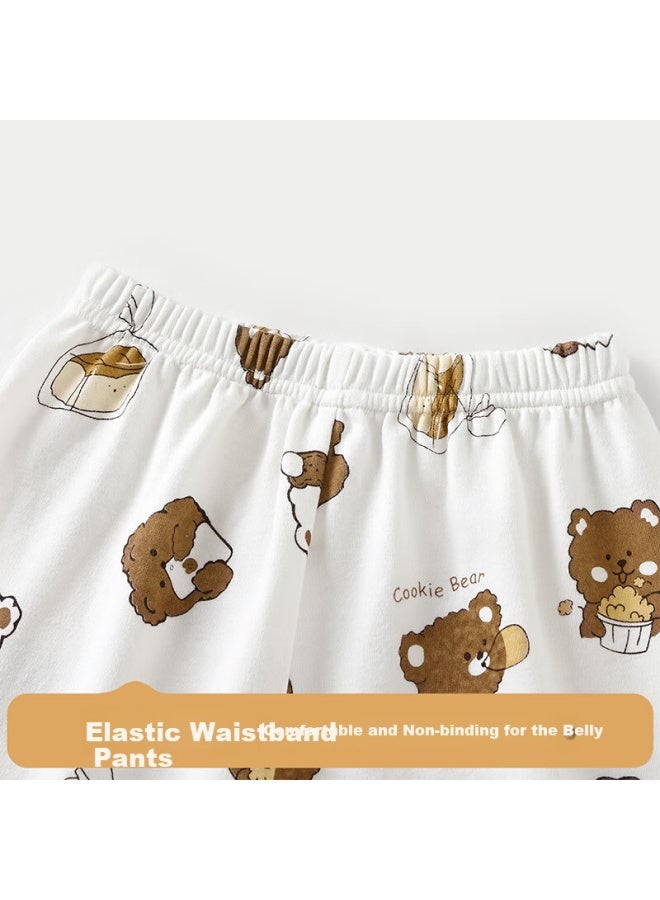 Badibadi Spring And Autumn Infant And Toddler Home Wear Pajama Set, Skin-friendly Comfortable Outdoor Air Conditioning Suit, Little Bear Playmate, Size 90 - Image 4