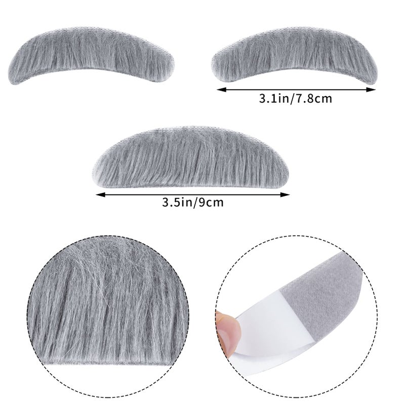 mifengda Kids 100 Day of School Old Man Costume - Grandpa Outfit for Boys 1920s Halloween Dress Up Set Including Bow Tie, Beard, Eyebrow, Suspenders, Glasses - Image 3