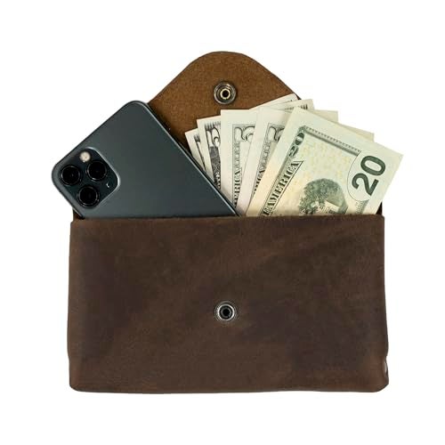 Hide & Drink, Waist Pouch, Fanny Pack, Medieval Bag, Vintage Purse, Phone Holder Cable Case, Easy Travel for Digital Nomads, Full Grain Leather, Handmade, Bourbon Brown - Image 5
