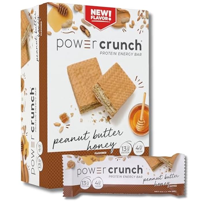 Power Crunch Protein Wafer Bars, High Protein Snacks with Delicious Taste, Peanut Butter Honey, 1.4 Ounce (5 Count) - Image 1