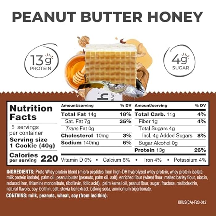 Power Crunch Protein Wafer Bars, High Protein Snacks with Delicious Taste, Peanut Butter Honey, 1.4 Ounce (5 Count) - Image 2