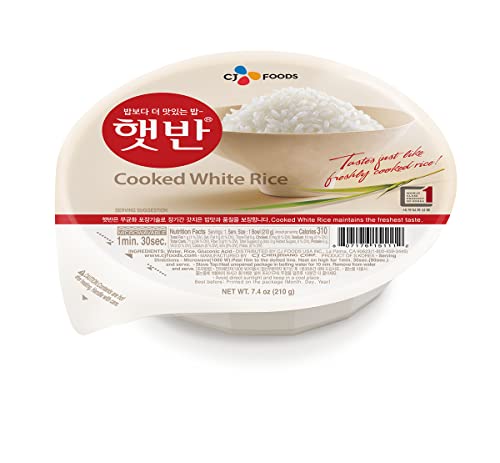 CJ Instant Rice: Cooked White Hetbahn, Gluten-Free & Vegan, Instant & Microwaveable, No Preservatives, Healthy & Delicious, 7.4 Ounce [12 Bowls] (Pack of 12) - Image 4